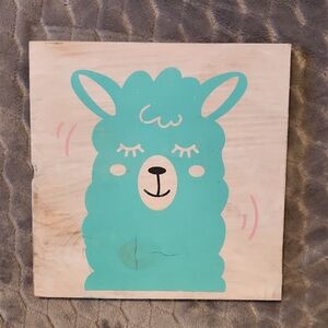 🍀Cute Teal Llama Wall Art